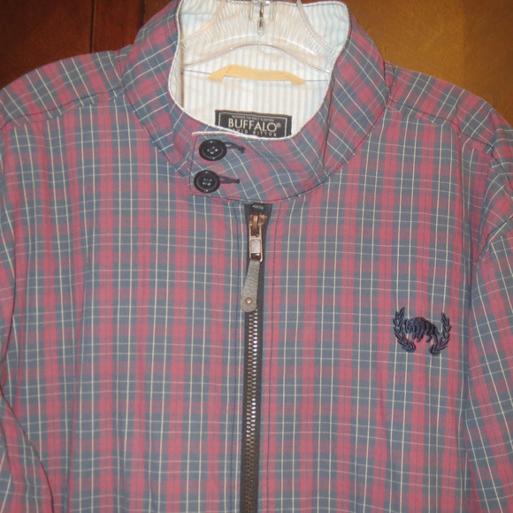 BUFFALO David Bitton Plaid Zip Up Moto Jacket - Picture 2 of 8